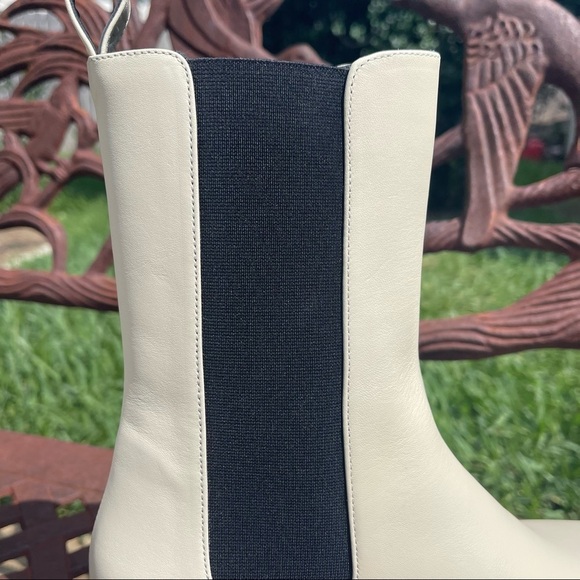 NWT Staud Palamino Elastic Gore Insets Chelsea Boots Ivory Size 8M - Picture 8 of 13